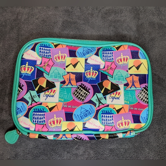 Colorful Travel Bag Organizer Multiple Pockets Cosmetics or School - Picture 4 of 11